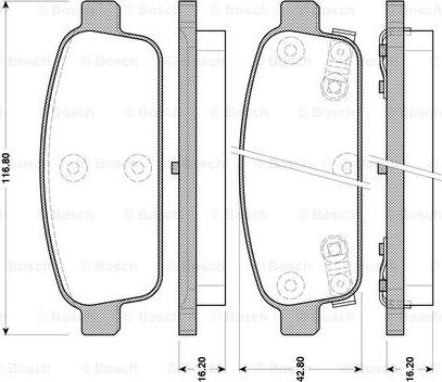 BOSCH 0 986 TB3 105 - Комплект спирачно феродо, дискови спирачки vvparts.bg