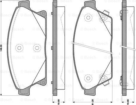 BOSCH 0 986 TB3 103 - Комплект спирачно феродо, дискови спирачки vvparts.bg