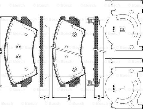 BOSCH 0 986 TB3 107 - Комплект спирачно феродо, дискови спирачки vvparts.bg