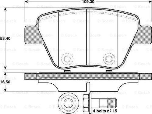 BOSCH 0 986 TB3 114 - Комплект спирачно феродо, дискови спирачки vvparts.bg