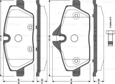 BOSCH 0 986 TB3 112 - Комплект спирачно феродо, дискови спирачки vvparts.bg