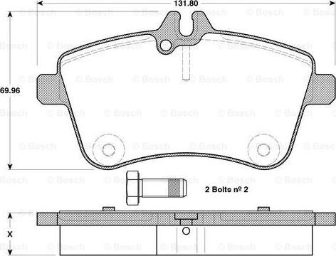 BOSCH 0 986 TB3 130 - Комплект спирачно феродо, дискови спирачки vvparts.bg