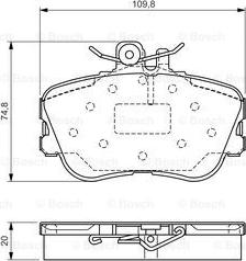 BOSCH 0 986 TB3 174 - Комплект спирачно феродо, дискови спирачки vvparts.bg