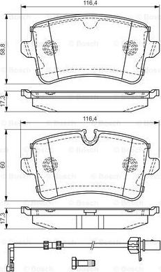 BOSCH 0 986 TB3 177 - Комплект спирачно феродо, дискови спирачки vvparts.bg