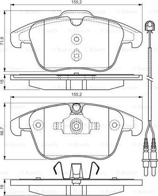 BOSCH 0 986 TB3 201 - Комплект спирачно феродо, дискови спирачки vvparts.bg