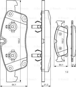 BOSCH 0 986 TB3 215 - Комплект спирачно феродо, дискови спирачки vvparts.bg