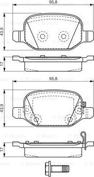 BOSCH 0 986 TB3 216 - Комплект спирачно феродо, дискови спирачки vvparts.bg