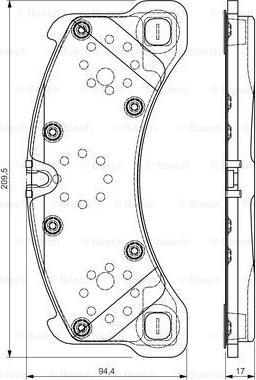 BOSCH 0 986 TB3 217 - Комплект спирачно феродо, дискови спирачки vvparts.bg