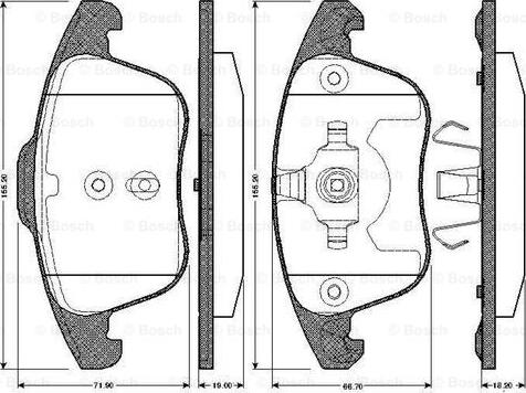 BOSCH 0 986 TB2 950 - Комплект спирачно феродо, дискови спирачки vvparts.bg