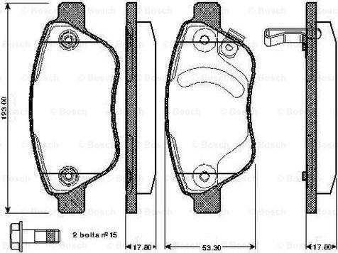 BOSCH 0 986 TB2 960 - Комплект спирачно феродо, дискови спирачки vvparts.bg