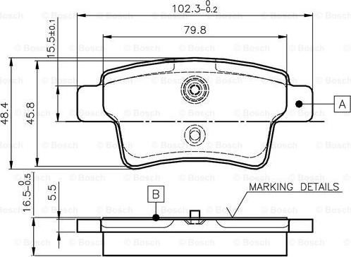 BOSCH 0 986 TB2 980 - Комплект спирачно феродо, дискови спирачки vvparts.bg