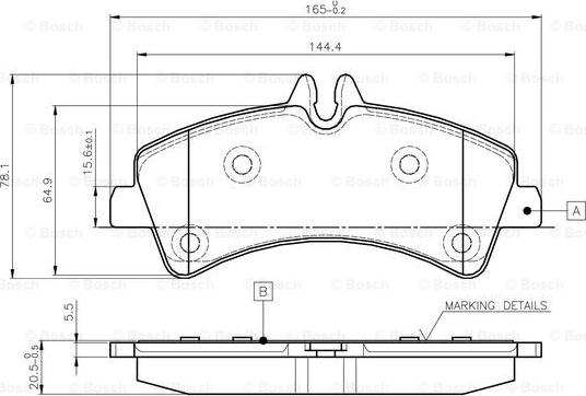 BOSCH 0 986 TB2 982 - Комплект спирачно феродо, дискови спирачки vvparts.bg