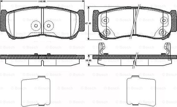 BOSCH 0 986 TB2 978 - Комплект спирачно феродо, дискови спирачки vvparts.bg