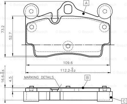 BOSCH 0 986 TB2 456 - Комплект спирачно феродо, дискови спирачки vvparts.bg