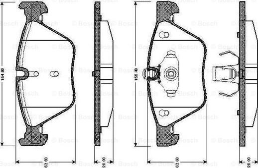 BOSCH 0 986 TB2 466 - Комплект спирачно феродо, дискови спирачки vvparts.bg