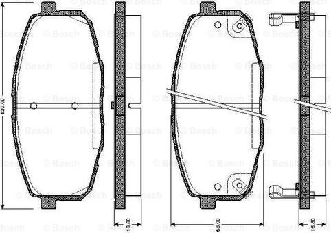 BOSCH 0 986 TB2 460 - Комплект спирачно феродо, дискови спирачки vvparts.bg