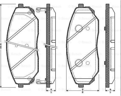 BOSCH 0 986 TB2 461 - Комплект спирачно феродо, дискови спирачки vvparts.bg