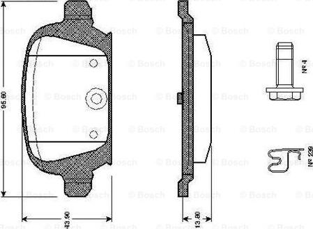 BOSCH 0 986 TB2 404 - Комплект спирачно феродо, дискови спирачки vvparts.bg