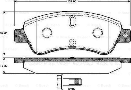 BOSCH 0 986 TB2 407 - Комплект спирачно феродо, дискови спирачки vvparts.bg