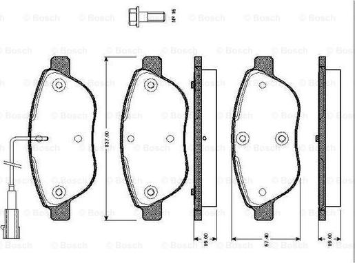 BOSCH 0 986 TB2 415 - Комплект спирачно феродо, дискови спирачки vvparts.bg