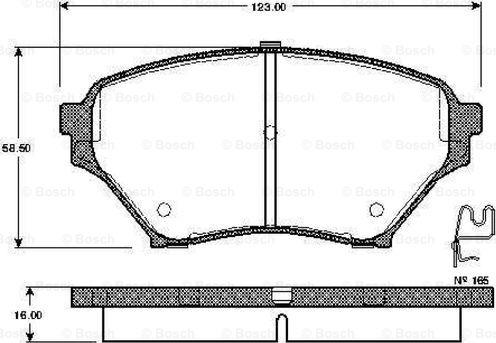 BOSCH 0 986 TB2 412 - Комплект спирачно феродо, дискови спирачки vvparts.bg