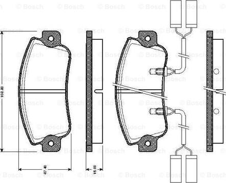 BOSCH 0 986 TB2 480 - Комплект спирачно феродо, дискови спирачки vvparts.bg