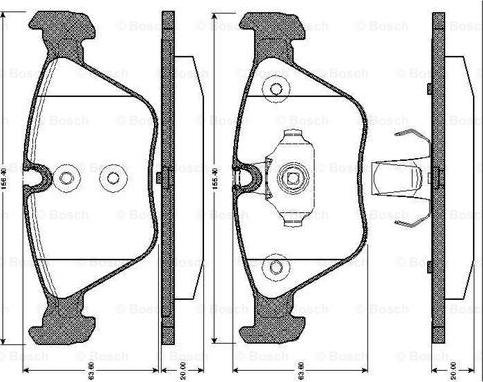 BOSCH 0 986 TB2 435 - Комплект спирачно феродо, дискови спирачки vvparts.bg