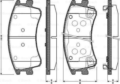 BOSCH 0 986 TB2 437 - Комплект спирачно феродо, дискови спирачки vvparts.bg