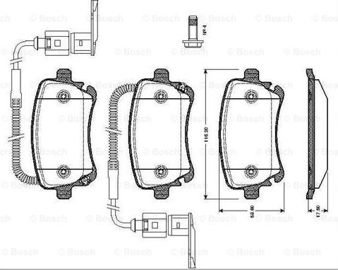 BOSCH 0 986 TB2 425 - Комплект спирачно феродо, дискови спирачки vvparts.bg