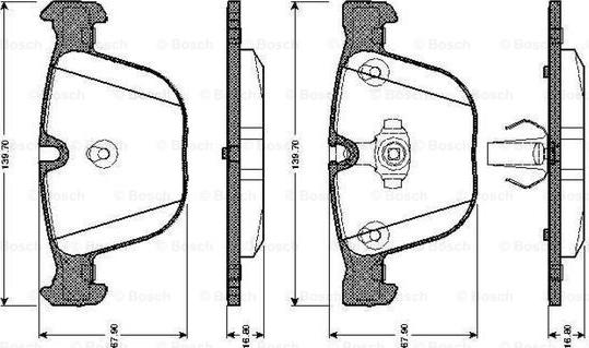 BOSCH 0 986 TB2 422 - Комплект спирачно феродо, дискови спирачки vvparts.bg