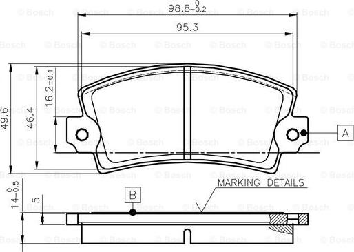 BOSCH 0 986 TB2 477 - Комплект спирачно феродо, дискови спирачки vvparts.bg