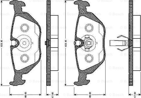 BOSCH 0 986 TB2 595 - Комплект спирачно феродо, дискови спирачки vvparts.bg