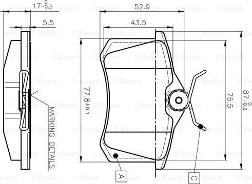 BOSCH 0 986 TB2 590 - Комплект спирачно феродо, дискови спирачки vvparts.bg