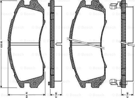 BOSCH 0 986 TB2 548 - Комплект спирачно феродо, дискови спирачки vvparts.bg