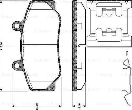 BOSCH 0 986 TB2 542 - Комплект спирачно феродо, дискови спирачки vvparts.bg