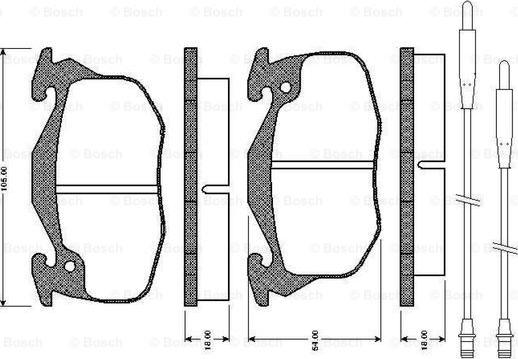 BOSCH 0 986 TB2 550 - Комплект спирачно феродо, дискови спирачки vvparts.bg