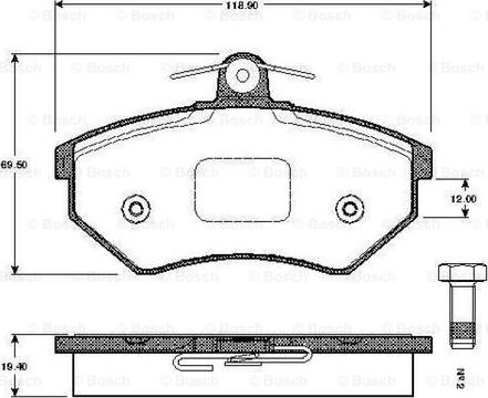 BOSCH 0 986 TB2 505 - Комплект спирачно феродо, дискови спирачки vvparts.bg