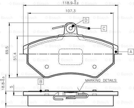 BOSCH 0 986 TB2 506 - Комплект спирачно феродо, дискови спирачки vvparts.bg