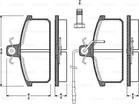 BOSCH 0 986 TB2 501 - Комплект спирачно феродо, дискови спирачки vvparts.bg