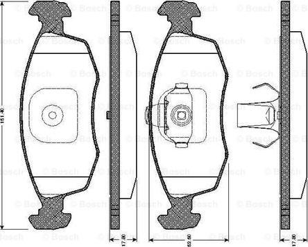 BOSCH 0 986 TB2 539 - Комплект спирачно феродо, дискови спирачки vvparts.bg