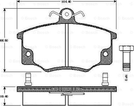 BOSCH 0 986 TB2 525 - Комплект спирачно феродо, дискови спирачки vvparts.bg