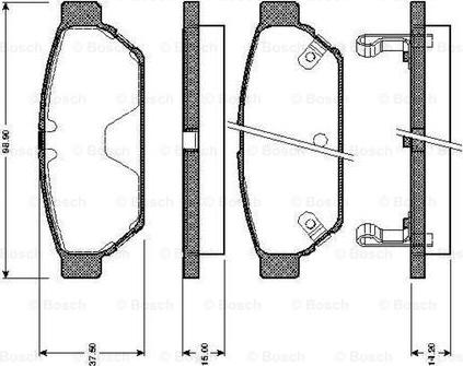 BOSCH 0 986 TB2 698 - Комплект спирачно феродо, дискови спирачки vvparts.bg