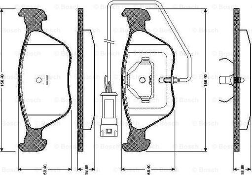 BOSCH 0 986 TB2 697 - Комплект спирачно феродо, дискови спирачки vvparts.bg