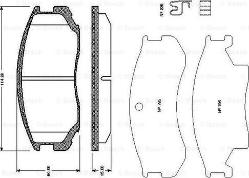 BOSCH 0 986 TB2 651 - Комплект спирачно феродо, дискови спирачки vvparts.bg