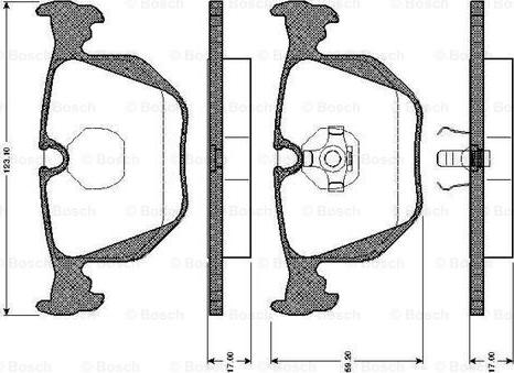 BOSCH 0 986 TB2 665 - Комплект спирачно феродо, дискови спирачки vvparts.bg