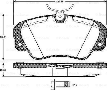 BOSCH 0 986 TB2 666 - Комплект спирачно феродо, дискови спирачки vvparts.bg