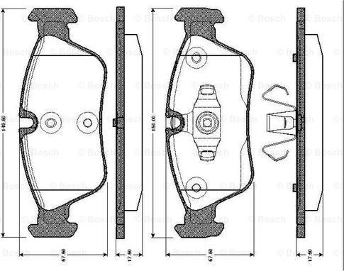 BOSCH 0 986 TB2 668 - Комплект спирачно феродо, дискови спирачки vvparts.bg