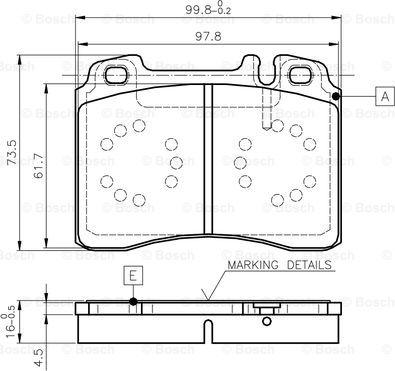 BOSCH 0 986 TB2 662 - Комплект спирачно феродо, дискови спирачки vvparts.bg