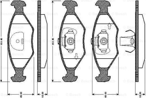 BOSCH 0 986 TB2 605 - Комплект спирачно феродо, дискови спирачки vvparts.bg