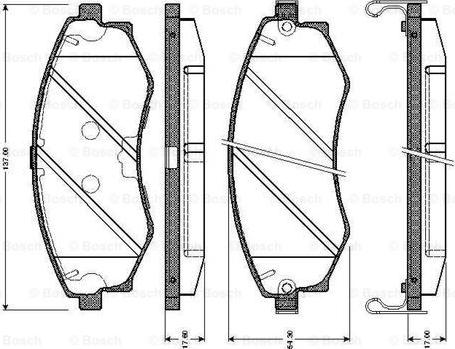 BOSCH 0 986 TB2 634 - Комплект спирачно феродо, дискови спирачки vvparts.bg